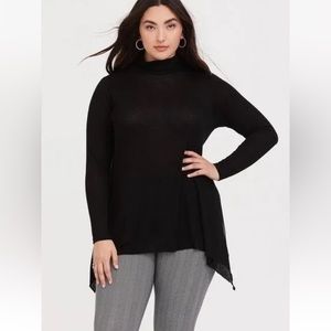 NWOT NWT Torrid Hacci Turtleneck Sharkbite Long Sleeve Tunic Sweater Size 2X